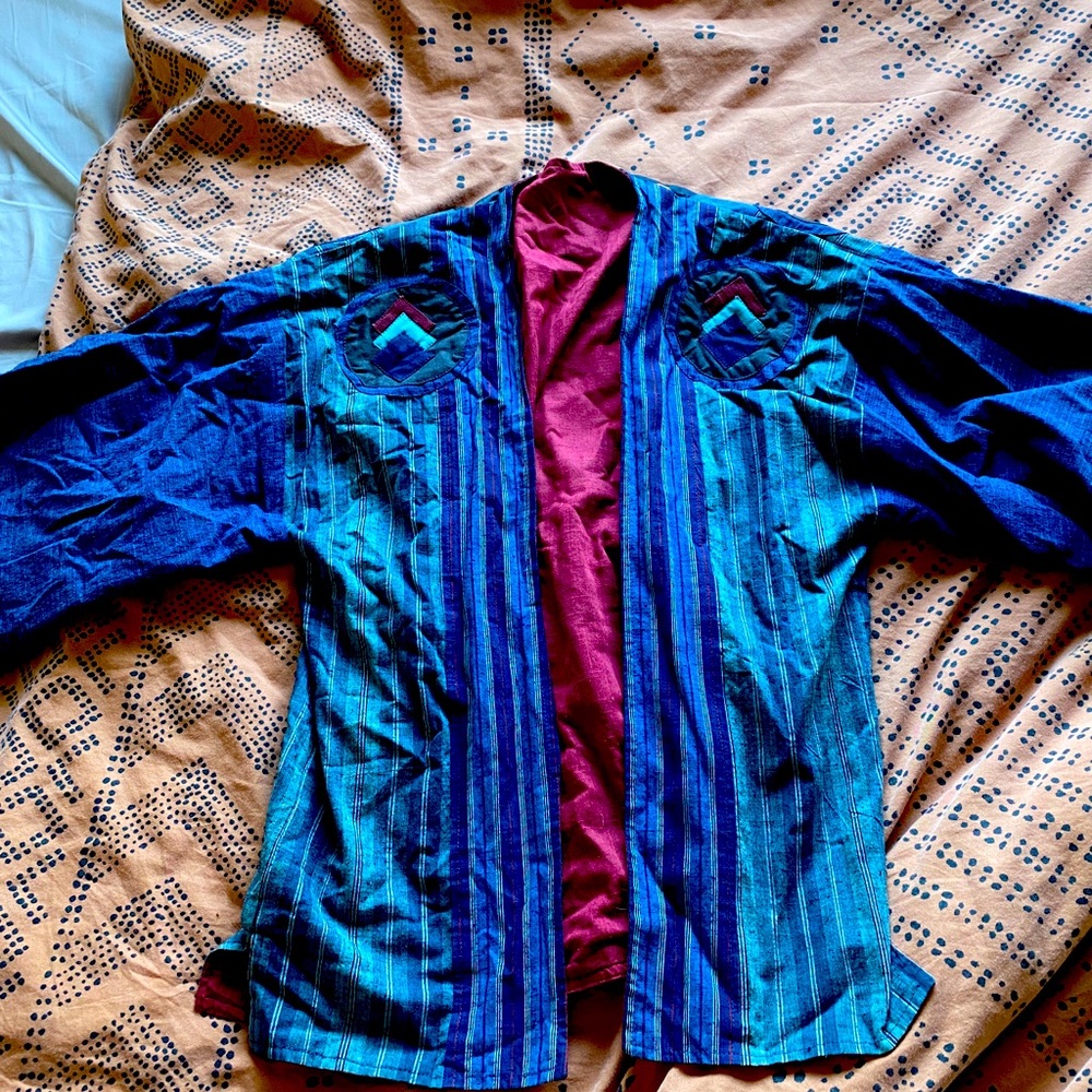 Blue pattern kimono